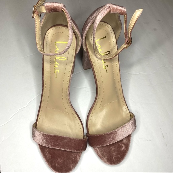 Lulus Taylor Mauve Velvet Ankle Strap Heels size 8.5 - Picture 8 of 11